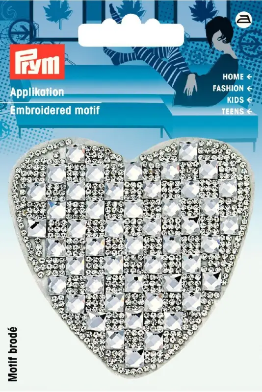 Applikation Glamourtransfer Herz silber Sale