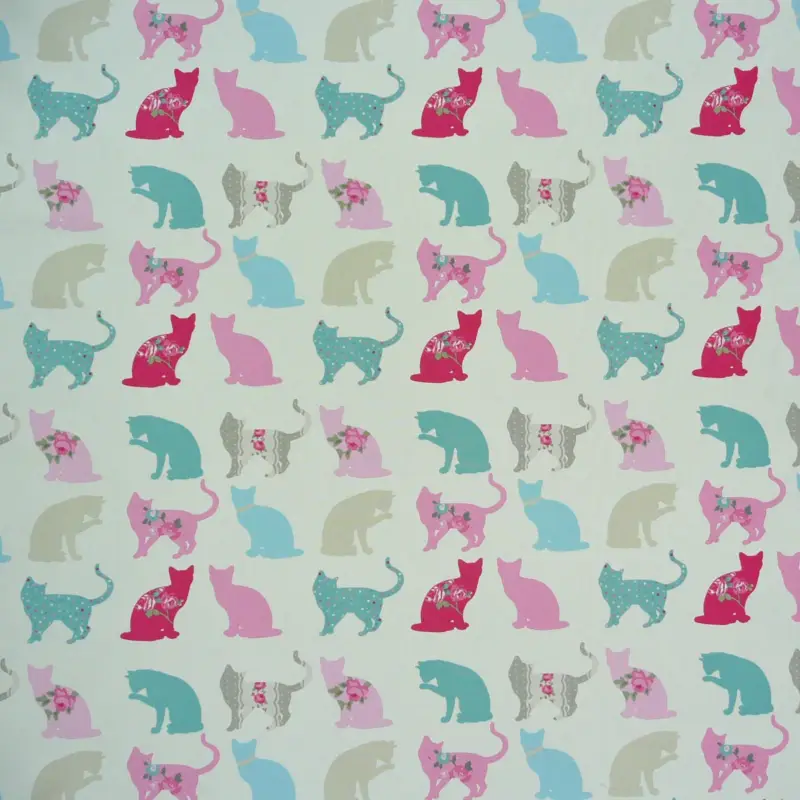 Expressversand Clarke & Clarke Baumwollstoff Dekostoff Stoff Felix Katze creme