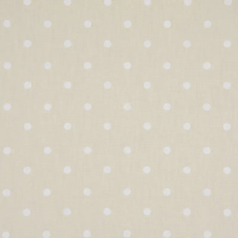 Gardinenstoff Dekostoff Baumwollstoff Full Stop Punkte beige weiß 140cm Breite Meistverkauft