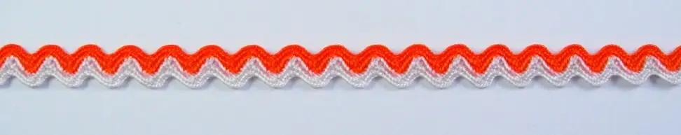 Nur Heute Zackenlitze Zierband orange weiß Breite: 1cm