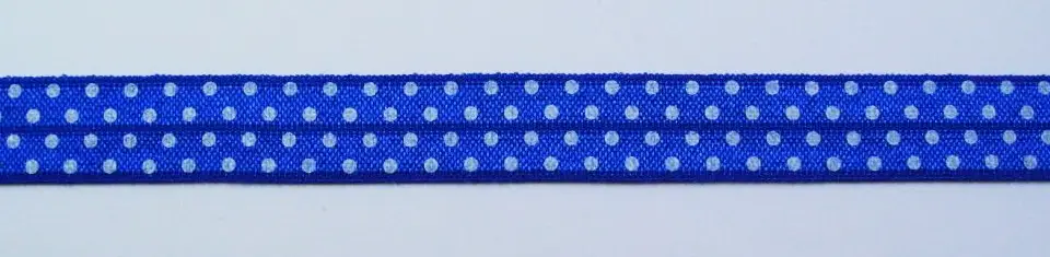 Gummiband Elastic Schrägband Zierband blau weiß Punkte Breite: 1,5cm Sonderaktion