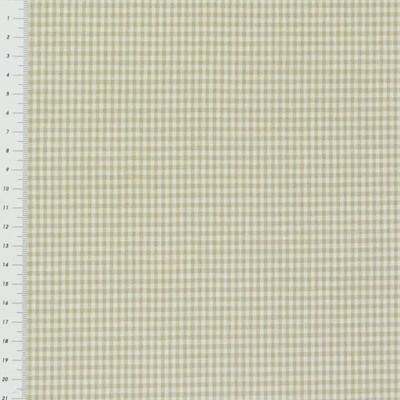 Baumwollstoff kariert weiß beige 2mm Knallerangebot