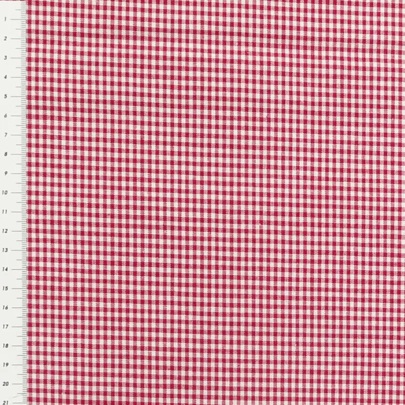 Baumwollstoff kariert weiß rot 2mm Bestpreis