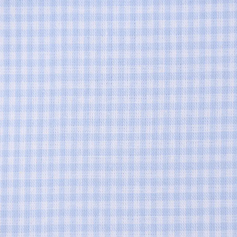 Preiswert Baumwollstoff kariert weiß hellblau 2mm