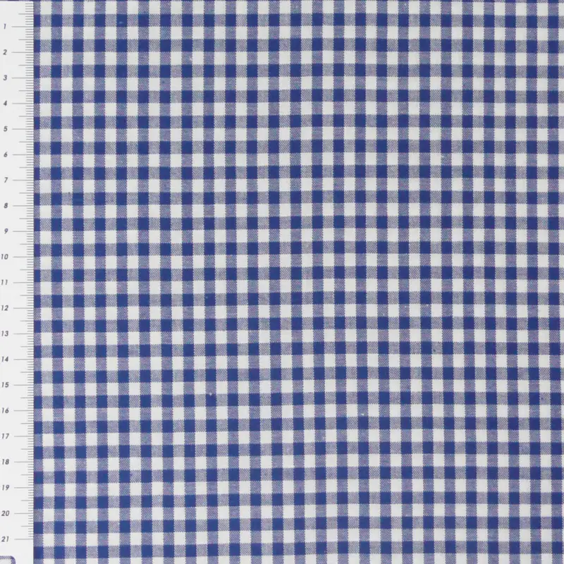 Baumwollstoff kariert weiß royalblau 5mm Preisreduziert