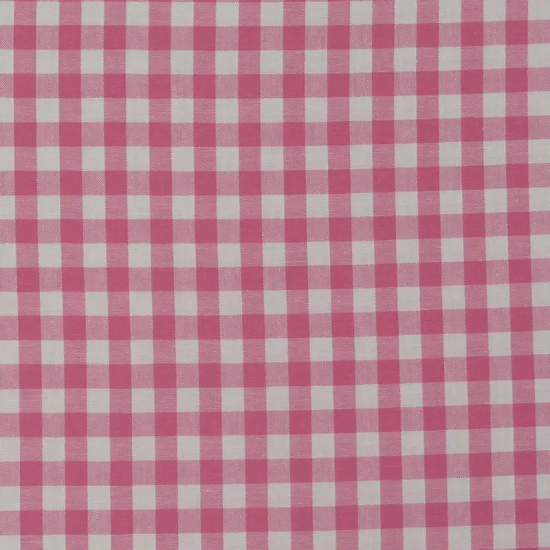 Baumwollstoff kariert weiß rosa 9mm Neue Kollektion