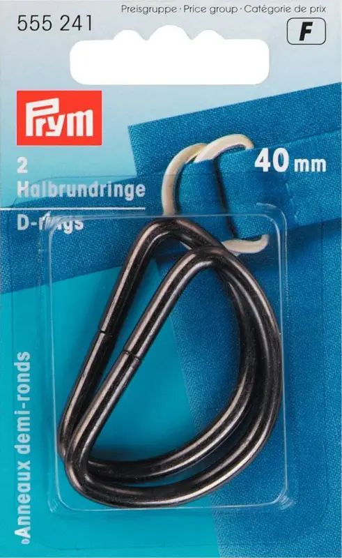 Prym Halbrundringe D-Ringe 40mm altsilber Neu