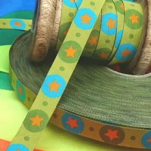 Farbenmix Webband Stardotzz grün Breite: 1,2cm Neue Kollektion