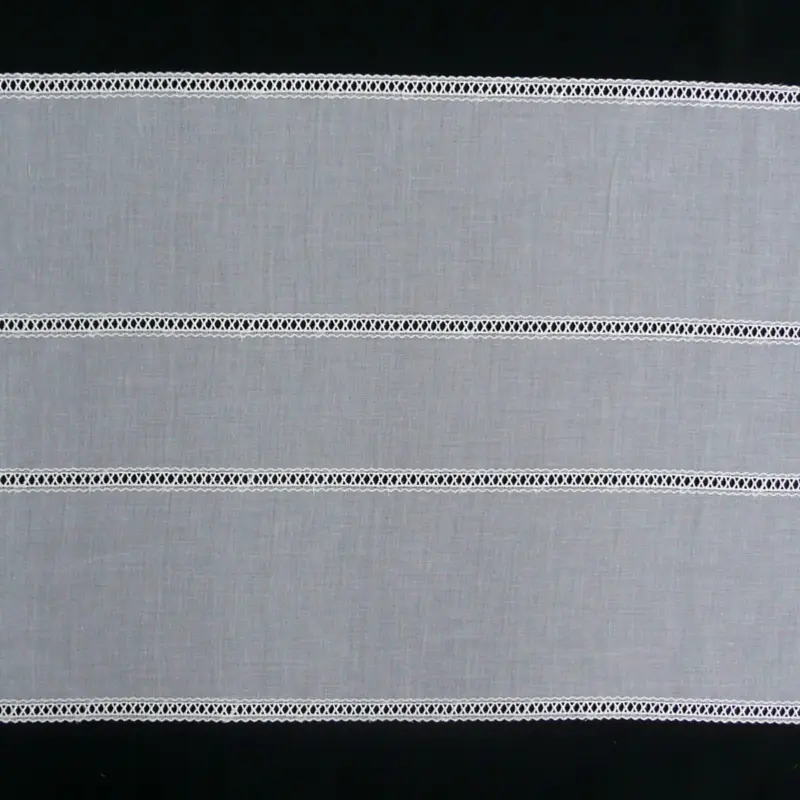 Letzte Chance Gardinenstoff Flächenpaneele Tischband weiß mit Stickerei Breite: 47cm