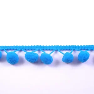 Bommelborte PomPom Borte Zierband türkis Breite: 1,2cm Schnäppchen