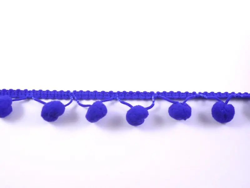 Neu Bommelborte PomPom Borte Zierband royal Breite: 1,2cm