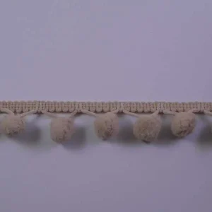 Sonderaktion Bommelborte PomPom Borte Zierband braun Breite: 1,2cm