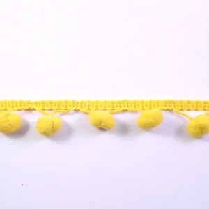 Günstig Bommelborte PomPom Borte Zierband gelb Breite: 1,2cm