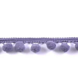 Echt Bommelborte PomPom Borte Zierband dunkelgrau Breite: 1,2cm