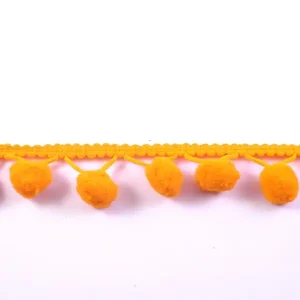 Sichere Zahlung Bommelborte PomPom Borte Zierband orange Breite: 1,2cm