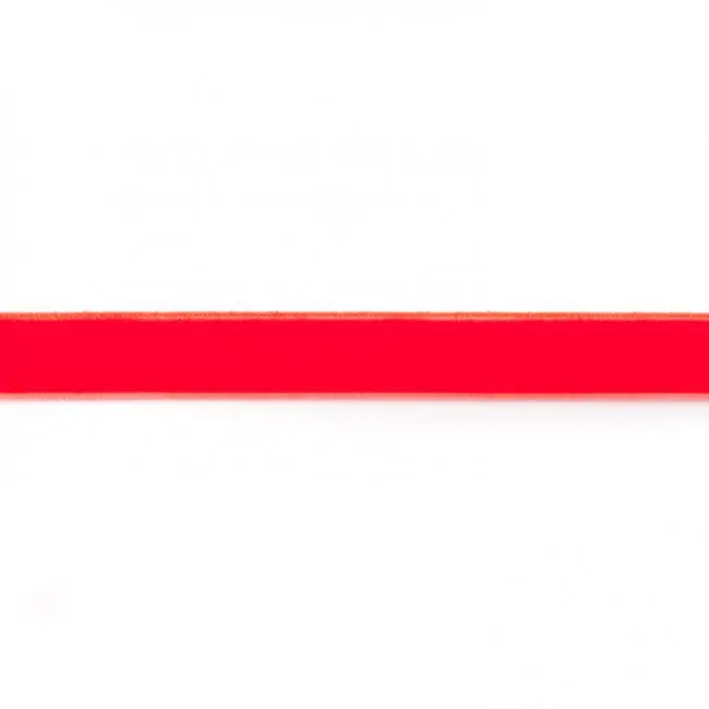 Samtband neon rotorange Meterware Breite: 15mm 100% Polyester Neu
