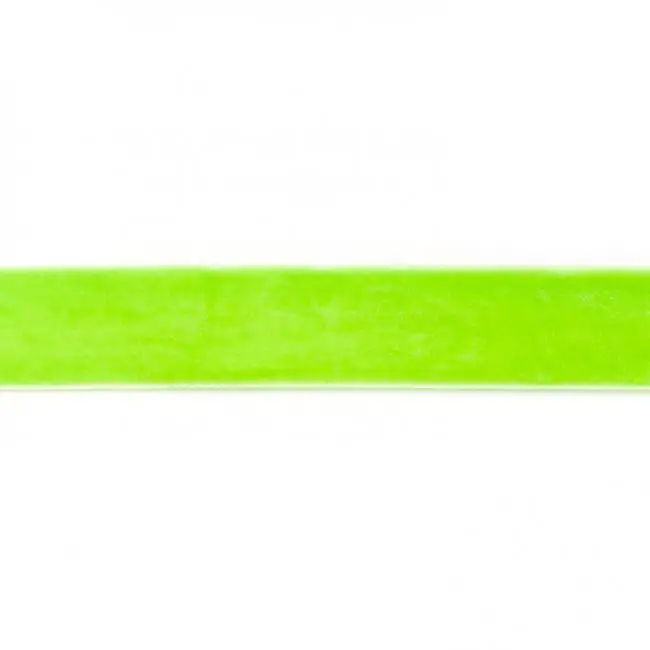 Neuheit Samtband neon lime Meterware Breite: 25mm 100% Polyester