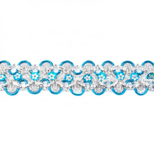 Bestpreis Glitzer Pailletten Band breit aqua Breite: 2,5cm