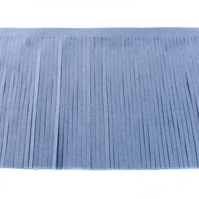 Fransenband jeans blau Meterware Länge: 12cm 100% Kunstfaser Wildleder Top-Seller