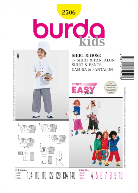 Bestpreis BurdaSchnittmuster2506Shirt + Hose