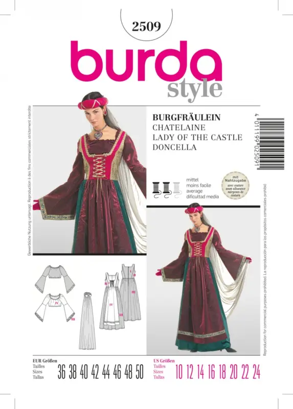 BurdaSchnittmuster2509Burgfräulein Aktuell