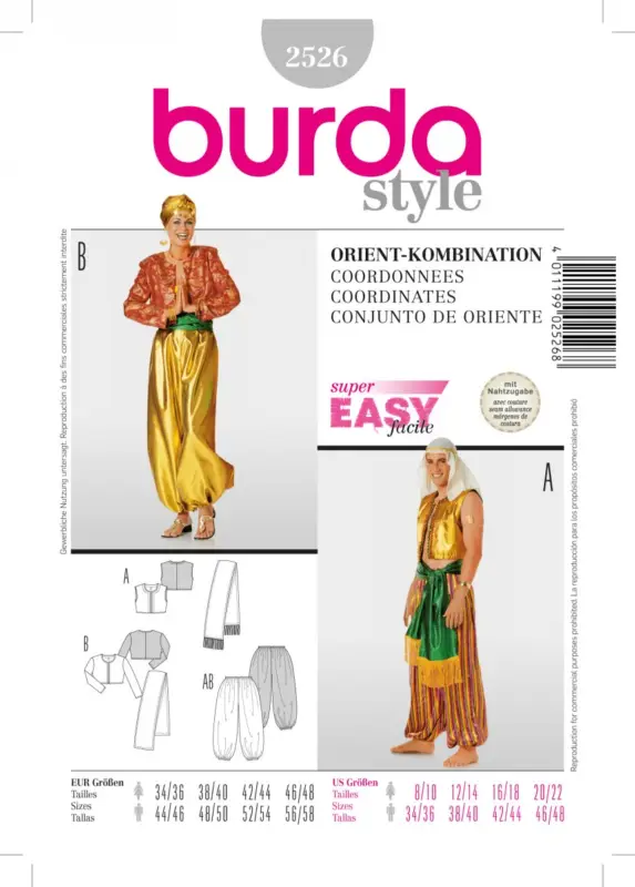 BurdaSchnittmuster2526Orient-Kombination Geprüft