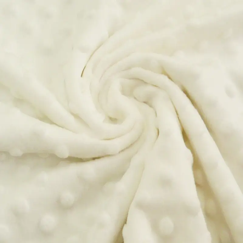 Aktuell Fleece Minky dots Noppen wollweiß Kuschel Stoff Flausch