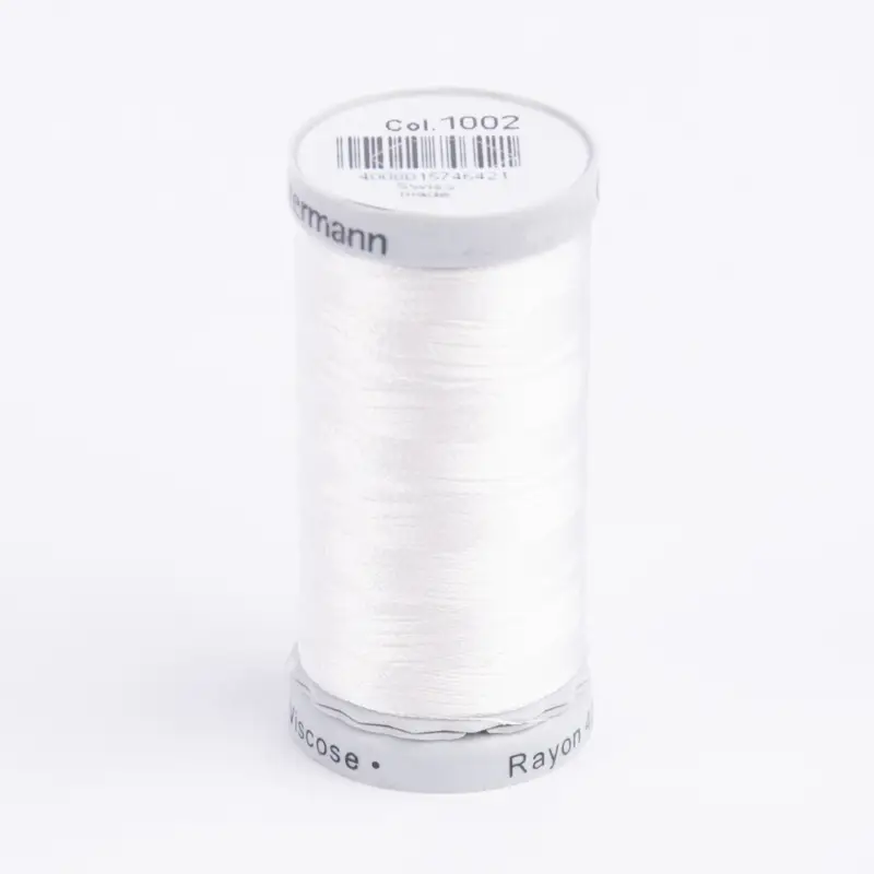Stickgarn Farbnr. 1002 Gütermann 500 Meter/Spule Viscose Sulky Rayon 40 Neue Ware