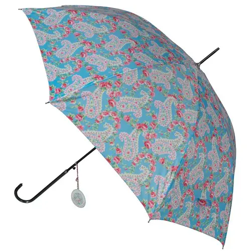 Versand Am Gleichen Tag Regenschirm Patchwork Paisley blau pink Länge 91cm