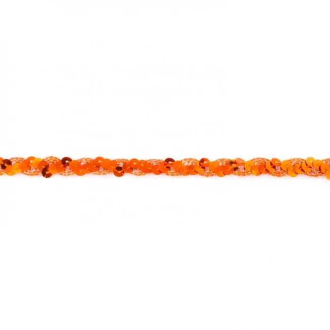Preisknaller Glitzer Pailletten Zacken Band terrakotta Breite: 1,5cm