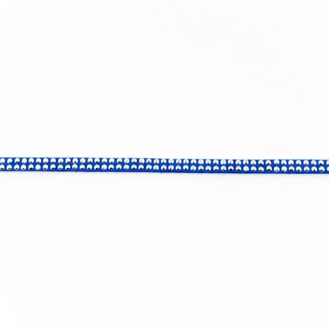 Sofort Bestellen Wildleder Imitat Band blau mit silber farbigen Glitzer Steinen Meterware Breite: 0,5cm