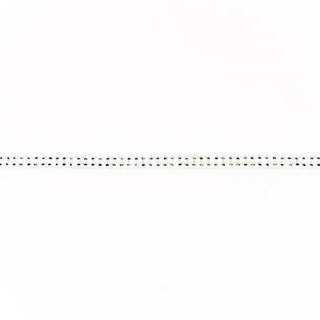 Jetzt Kaufen Wildleder Imitat Band weiß mit silber farbigen Glitzer Steinen Meterware Breite: 0,5cm