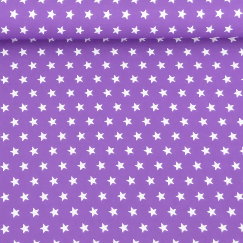 Baumwollstoff Sterne ca. 1x1cm lila weiß Mega-Angebot