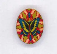 Holzknopf Maschinen waschbar 2,3x3cm Schmetterling blau Must-Have