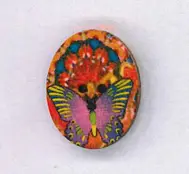 Versand Am Gleichen Tag Holzknopf Maschinen waschbar 2,3x3cm Schmetterling lila orange