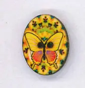 Preiswert Holzknopf Maschinen waschbar 2,3x3cm Schmetterling gelb