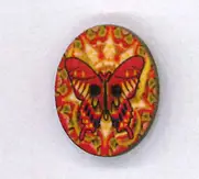 Holzknopf Maschinen waschbar 2,3x3cm Schmetterling rot Aktuell