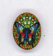 Neuheit Holzknopf 2,3x3cm Schmetterling grün blau rot