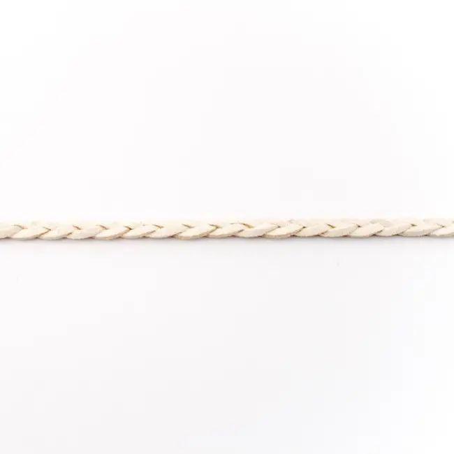 Nur Für Kurze Zeit Wildleder Imitat Band geflochten creme Meterware Breite: 0,5cm