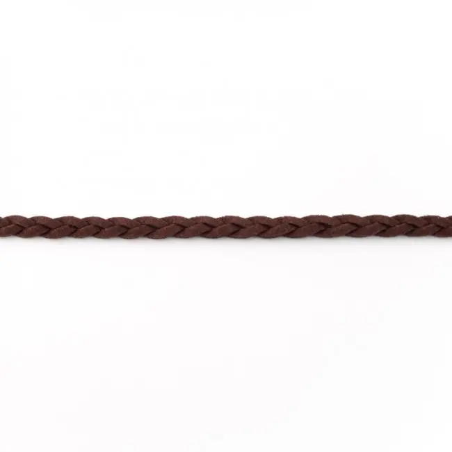 Wildleder Imitat Band geflochten dunkelbraun Meterware Breite: 0,5cm Top-Angebot