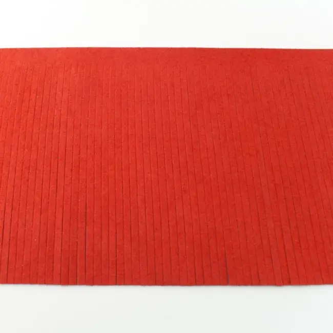 Fransenband rot Meterware Länge: 12cm 100% Kunstfaser Wildleder Saisonangebot