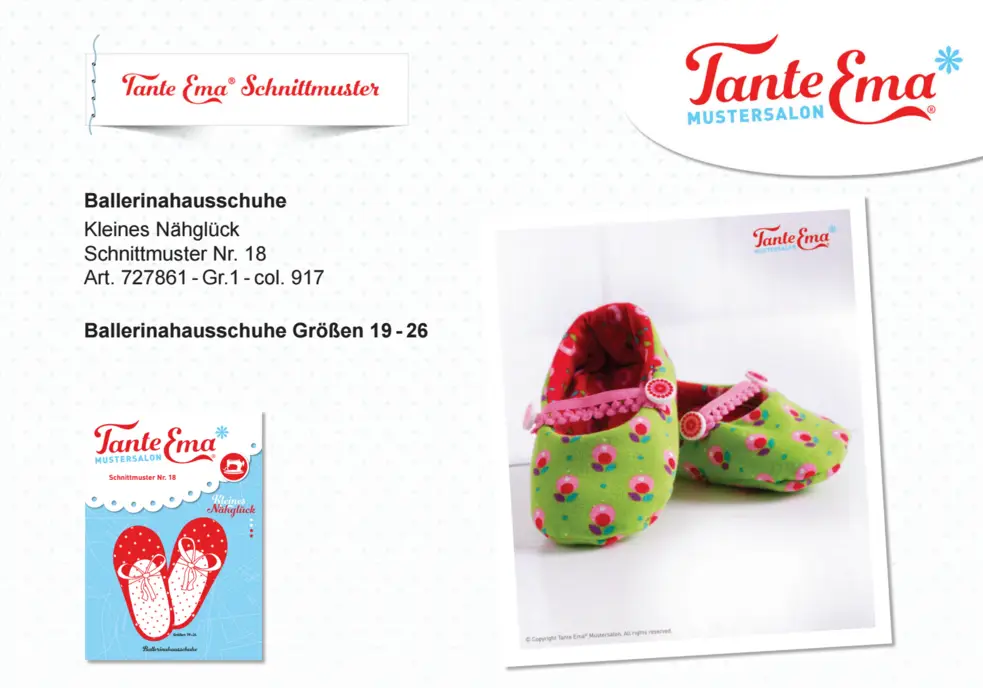 Neuheit Tante Ema Schnittmuster Kleines Nähglück Ballerina Hausschuhe