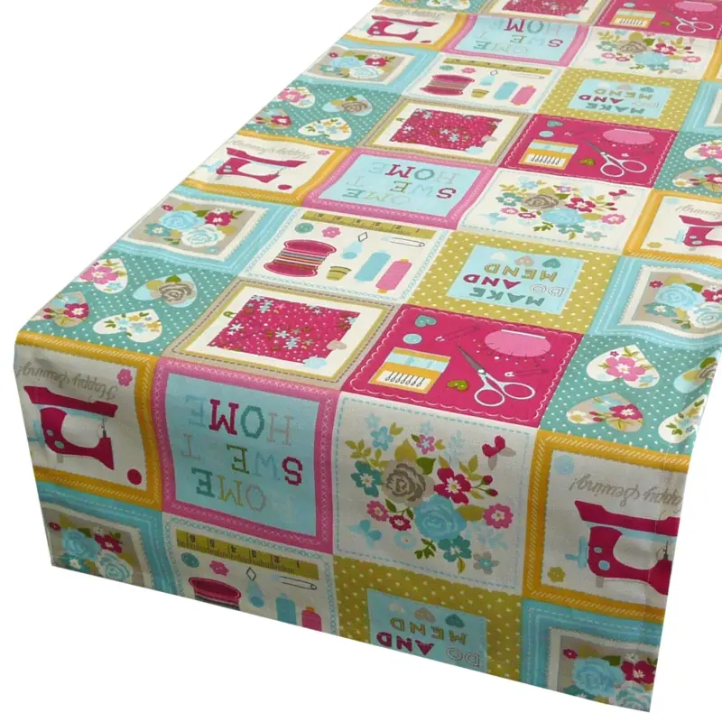 Schöner Leben Tischläufer Patchwork Nähutensilien Craftwork 40x160cm Aktuell