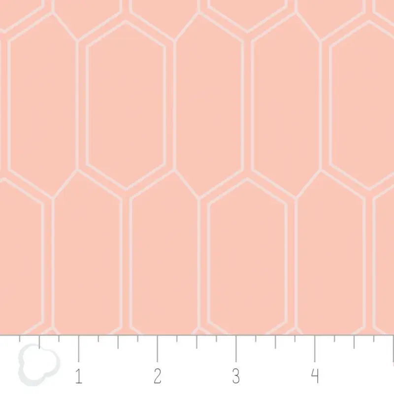 Baumwollstoff Emilia by Camelot Sechsecke apricot weiß 1,10m Breite Direktkauf