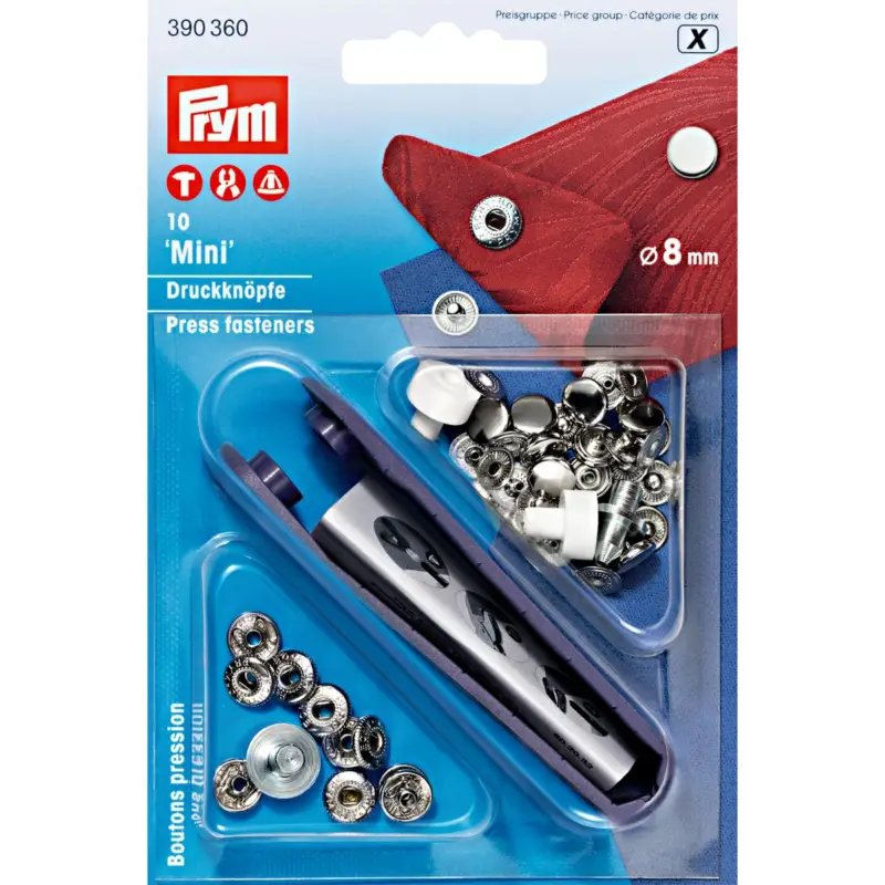Prym Druckknöpfe Mini Messing Ø8mm silberfarbig 10 Stück Preis Gesenkt