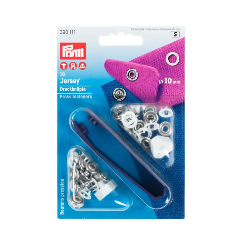 Prym Jersey Druckknöpfe Zackenring offen Messing Ø10mm weiß 10 Stück Preiswert