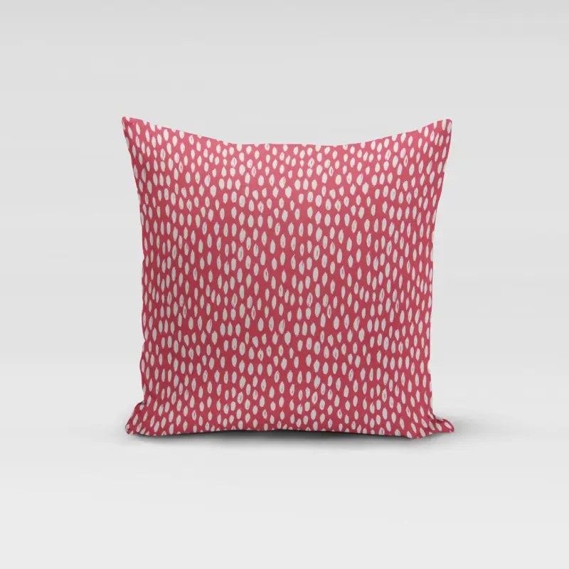 Preisknaller SCHÖNER LEBEN. Kissenhülle rot mit Kleksen Tropfen 40x40cm