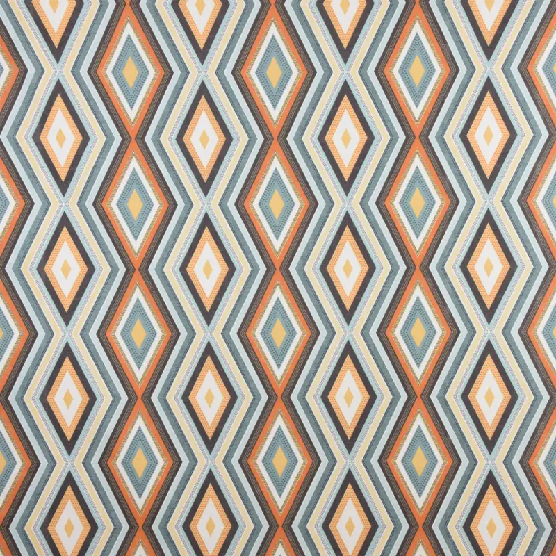 Clarke & Clarke STUDIO G Englischer Dekostoff Polsterstoff geometrisch Ethno Raute creme bunt 138cm Breite Abverkauf