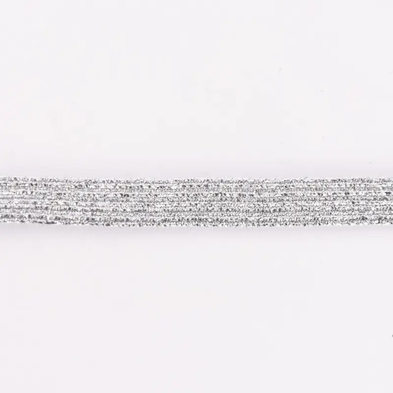 Gummiband silberfarbig Glitzer Breite: 1,3cm Sale