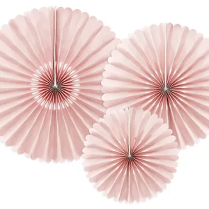 Deko Rosetten Wellenkante mit Perforierung Papier 3er Set rosa verschiedene Größen Knallerangebot